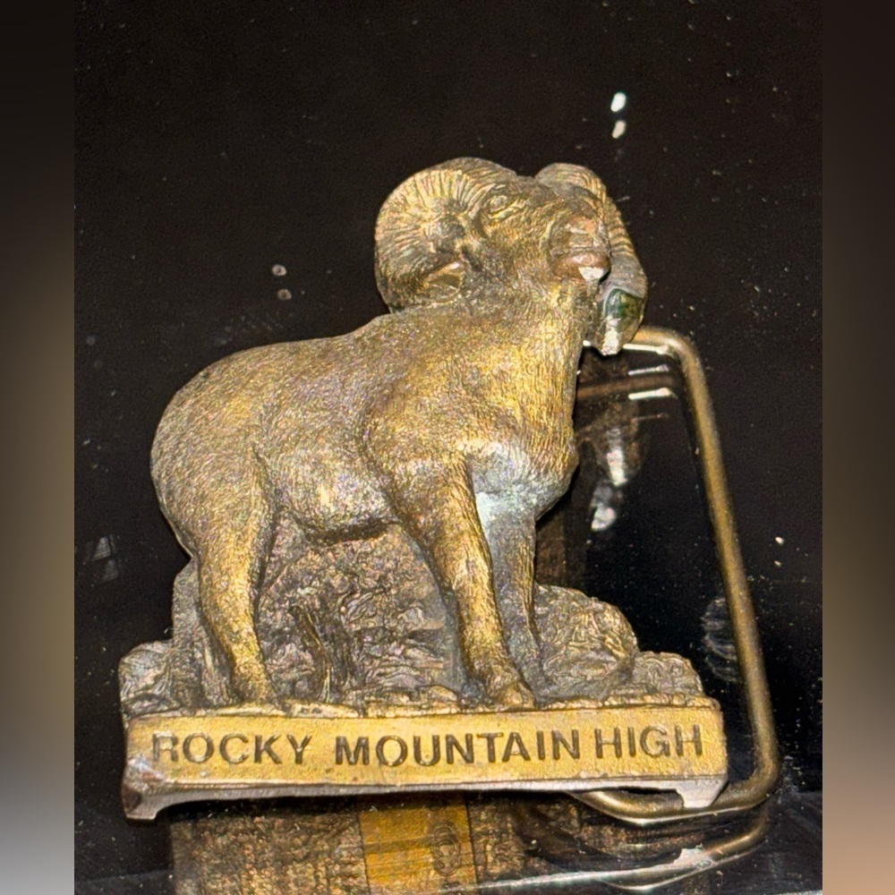 Vintage 1979 Spec Cast Denver Bighorn Ram "Rocky Mountain High" Belt Buckle​​ - Picture 2 of 4